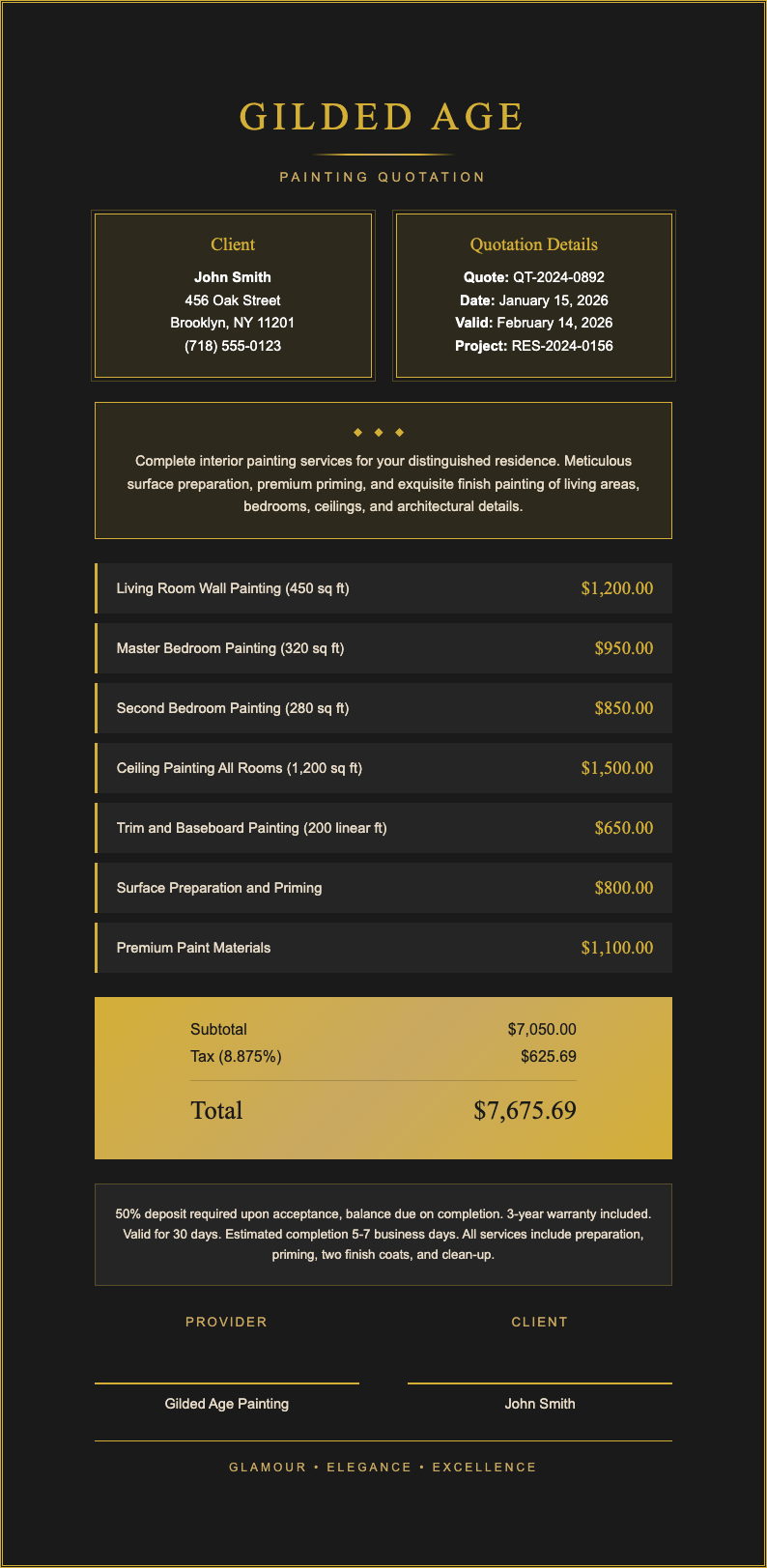 Art deco modern painting quotation